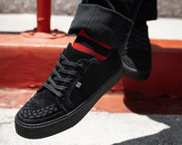 A3313 Black Suede Lace-Up Creeper Sneaker