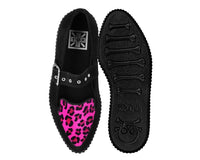 Black Suede Pink Leopard Mary Jane Creeper Sneaker - T.U.K.A3524L-05