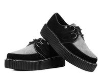 Black Suede Silver Cow Hair Vintage Creeper - T.U.K.G3529-03