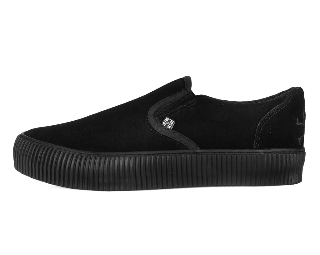A3247 Black Suede Slip-On Creeper Sneaker