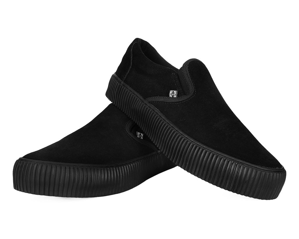 A3247 Black Suede Slip-On Creeper Sneaker