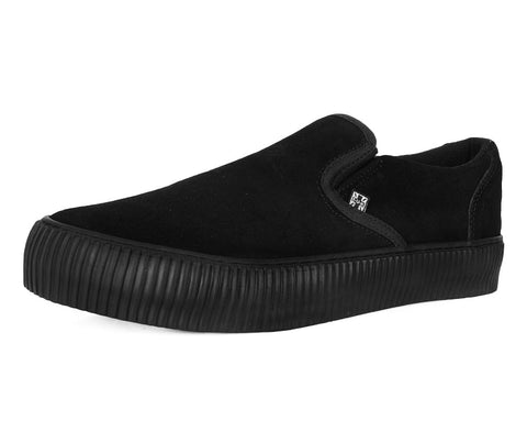 A3247 Black Suede Slip-On Creeper Sneaker