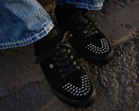 A3353 Black Suede Studded Creeper Sneaker