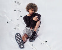 A3152 Black Suede Studded D-Ring Sneaker