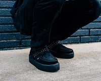 Black Suede Studded Strap Viva Mondo Creeper - T.U.K.V3262-03
