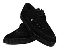 Black Suede Tie Pointed Lace Up EZC - T.U.K.A3263-03