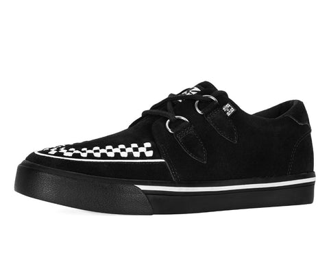 A9182 Black Suede White Interlace Sneaker