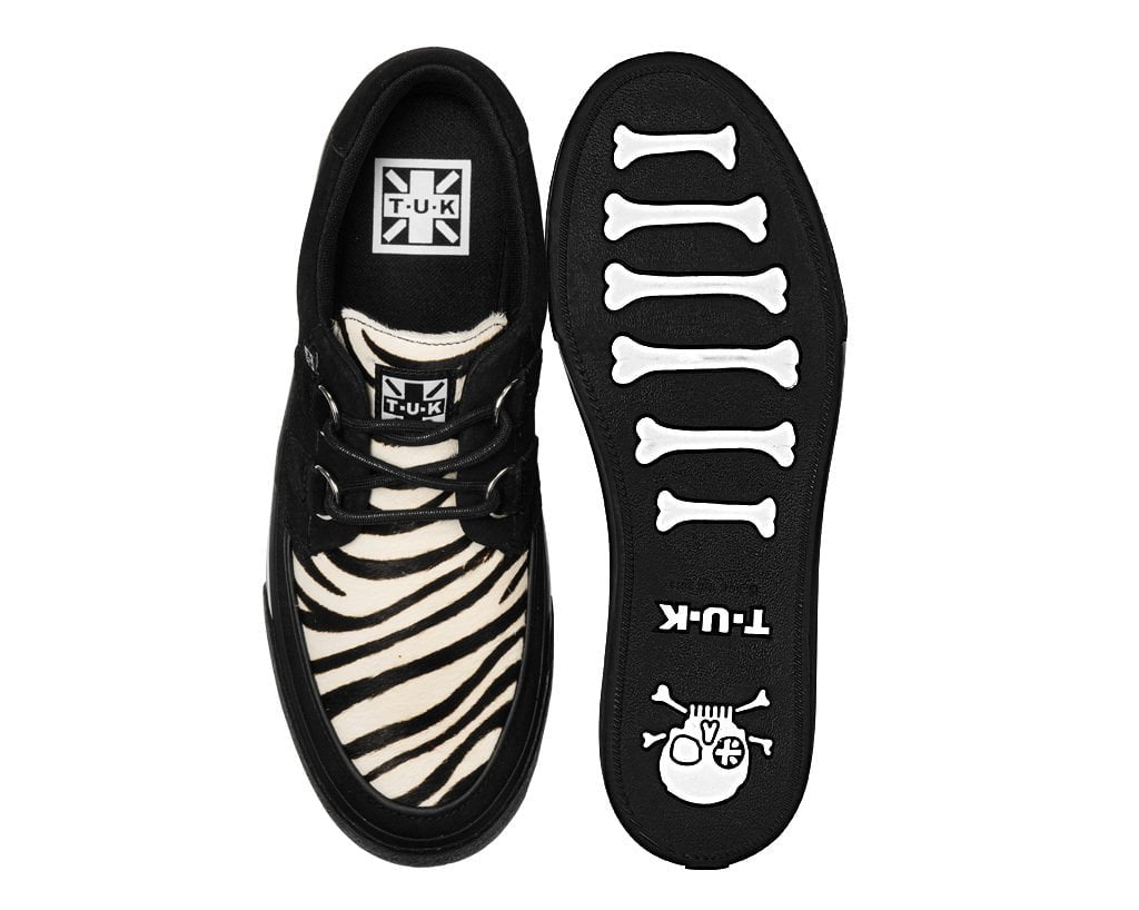 Black Suede White Zebra D-Ring Sneaker - T.U.K.A3518-03