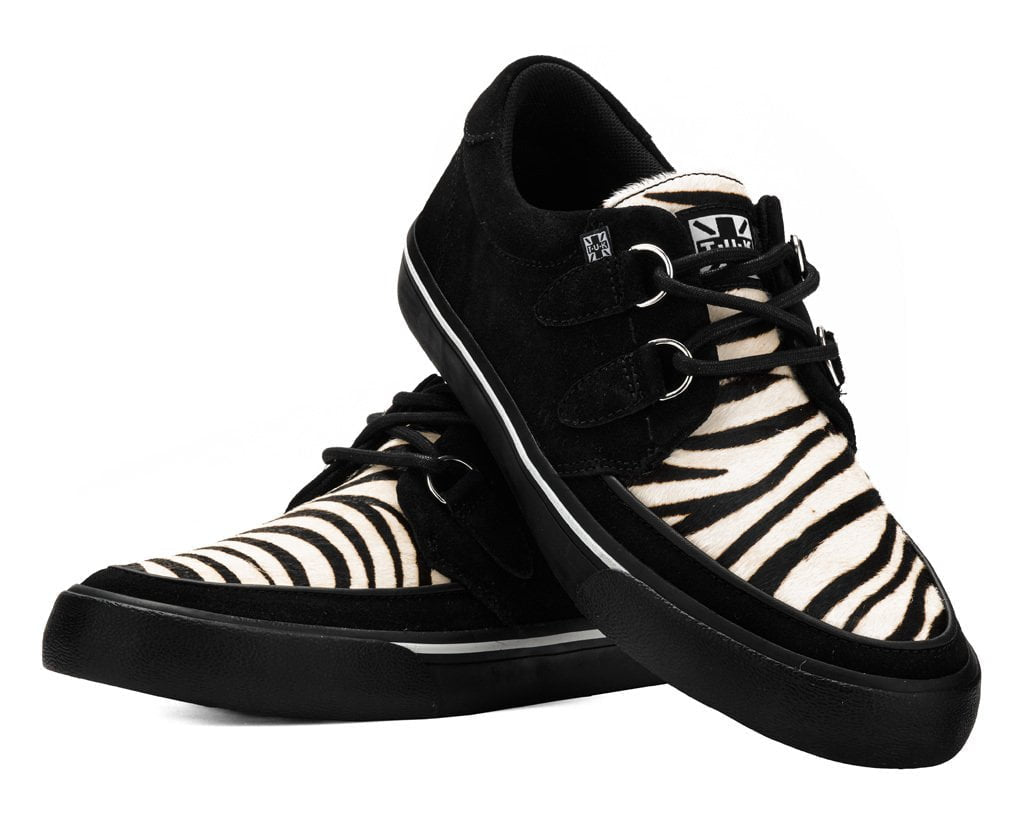 Black Suede White Zebra D-Ring Sneaker - T.U.K.A3518-03