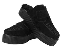 V3235L Black Suede Wool Creeper Mule