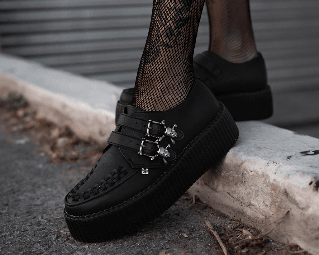 Black TUKskin™ 2 - Buckle Skull Creeper - T.U.K.V9743-03