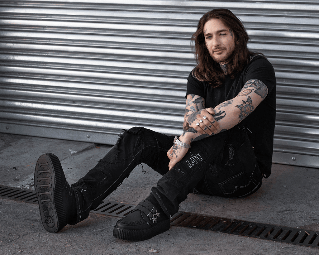 Black TUKskin™ 2 - Buckle Skull Creeper - T.U.K.V9743-03