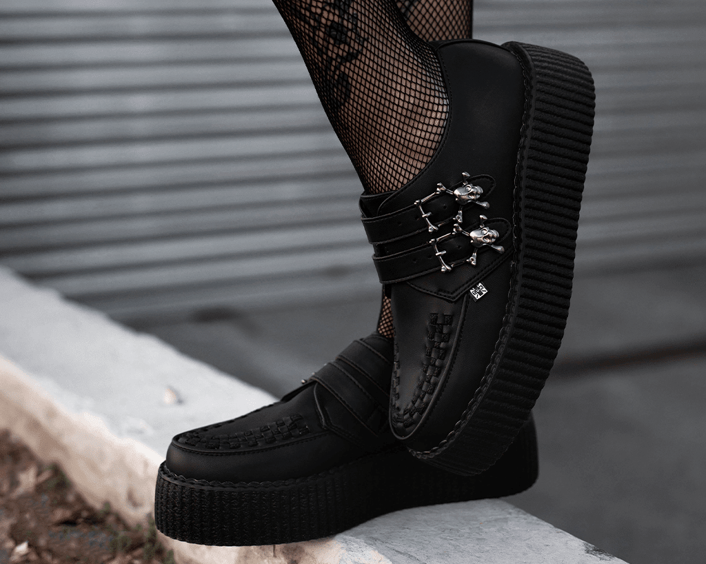 Black TUKskin™ 2 - Buckle Skull Creeper - T.U.K.V9743-03