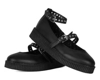 Black TUKskin™ 2-Strap Pointed Mary Jane - T.U.K.F3500L-05