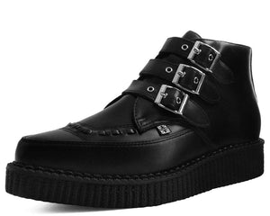 Black TUKskin™ 3 - Buckle Pointed Creeper Boot - T.U.K.A9325-03