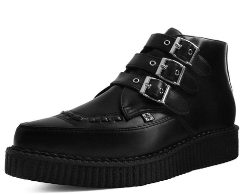 Black TUKskin™ 3 - Buckle Pointed Creeper Boot - T.U.K.A9325-03