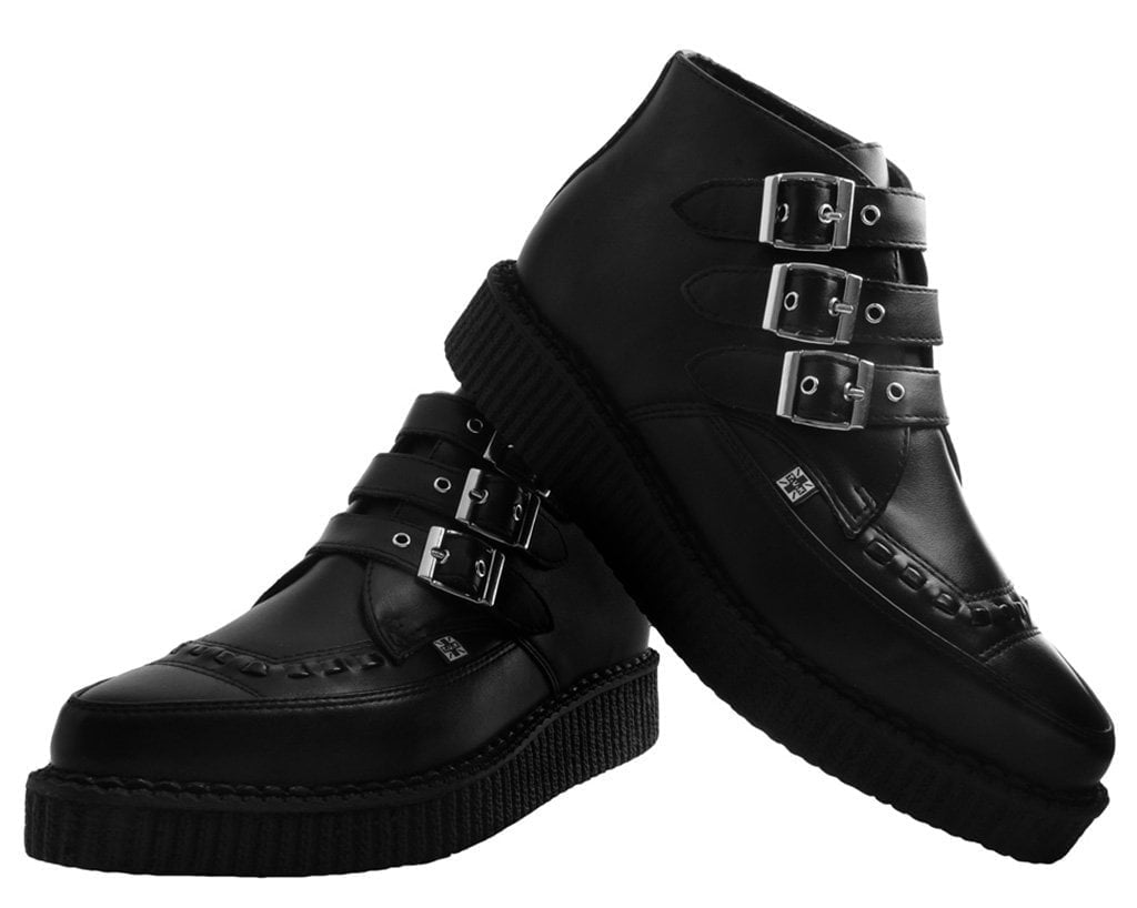 Black TUKskin™ 3 - Buckle Pointed Creeper Boot - T.U.K.A9325-03