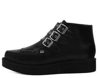 Black TUKskin™ 3 - Buckle Pointed Creeper Boot - T.U.K.A9325-03