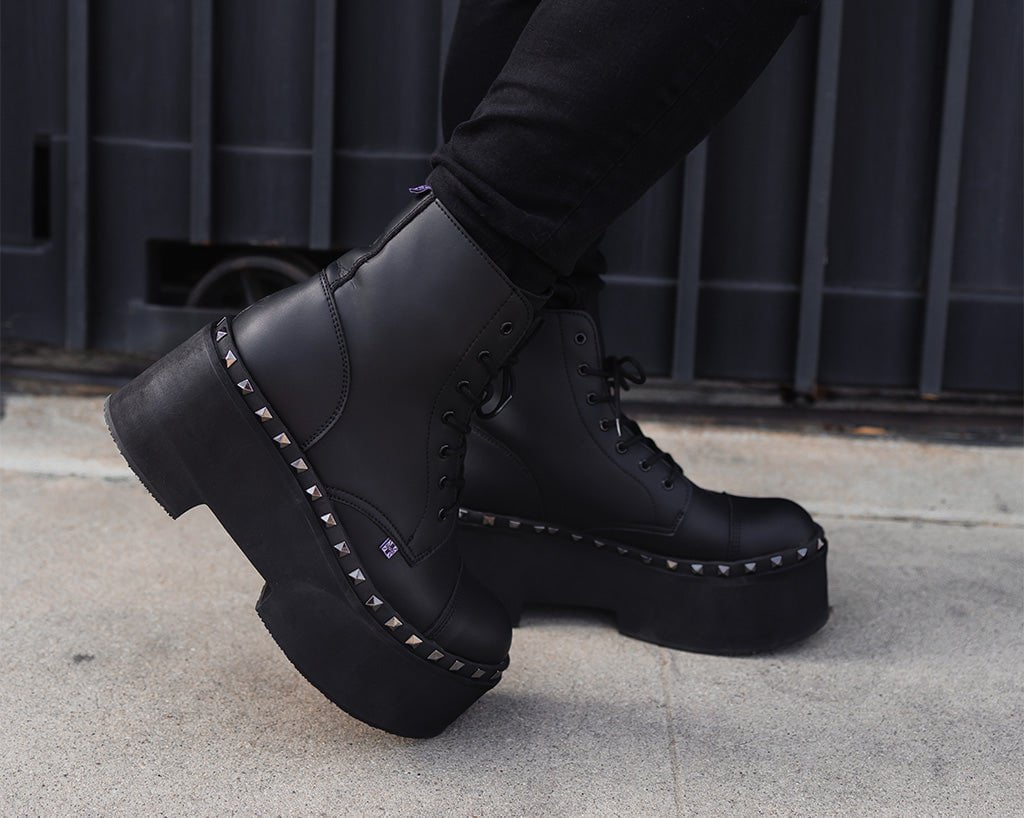 Black TUKskin 7-Eye Dino Flat Boot Black TUKskin 7-Eye Dino Flat Boot