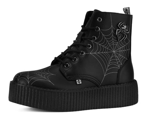 Black TUKskin 7 eye Spiderweb Viva Mondo Boot - T.U.K.V3435-03
