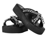 V3346L Black TUKskin Chain Strap Viva Mondo Sandal