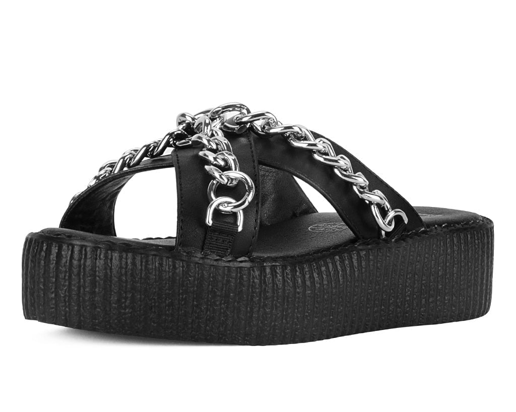 V3346L Black TUKskin Chain Strap Viva Mondo Sandal