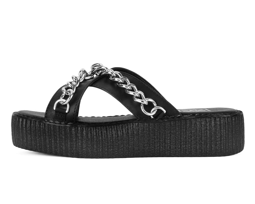 V3346L Black TUKskin Chain Strap Viva Mondo Sandal