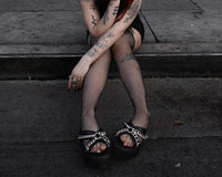 V3346L Black TUKskin Chain Strap Viva Mondo Sandal