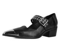 A3289L Black TUKskin Cuban Heel Mary Jane