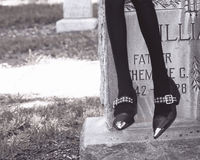 A3289L Black TUKskin Cuban Heel Mary Jane