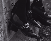 A3289L Black TUKskin Cuban Heel Mary Jane