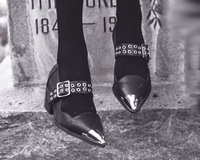 A3289L Black TUKskin Cuban Heel Mary Jane