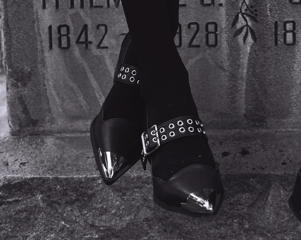 A3289L Black TUKskin Cuban Heel Mary Jane