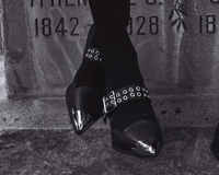 A3289L Black TUKskin Cuban Heel Mary Jane