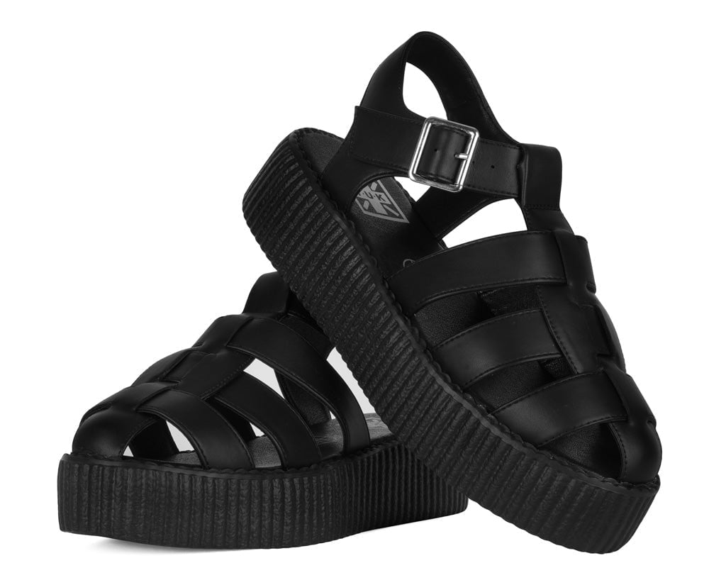 V3381 Black TUKskin Fisherman Mondo Sandal