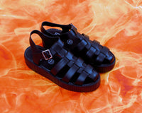 V3381 Black TUKskin Fisherman Mondo Sandal