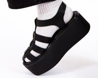 S3347 Black TUKskin Fisherman Strato Sandal