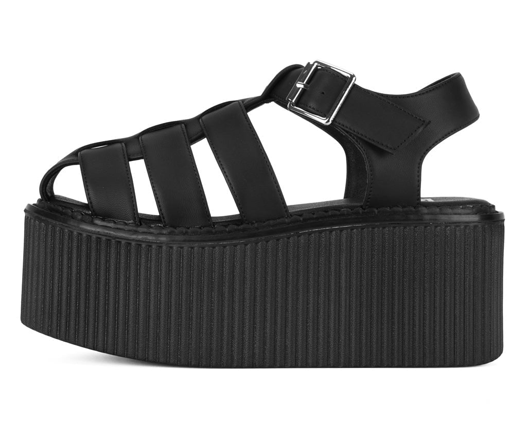 S3347 Black TUKskin Fisherman Strato Sandal