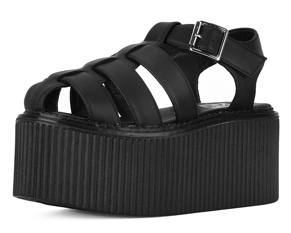 S3347 Black TUKskin Fisherman Strato Sandal