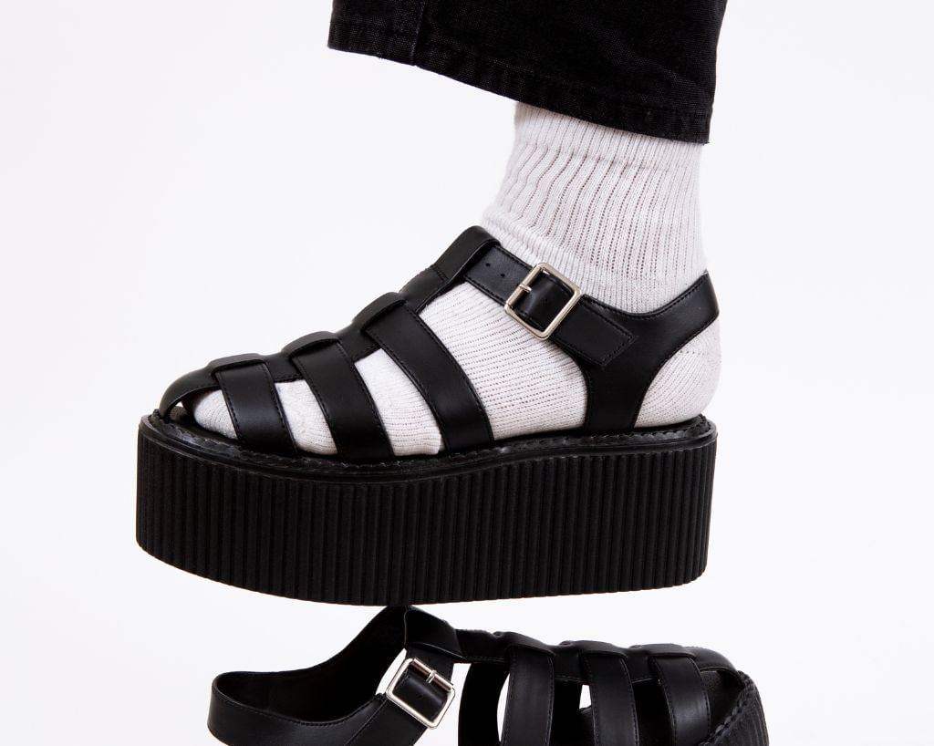 S3347 Black TUKskin Fisherman Strato Sandal