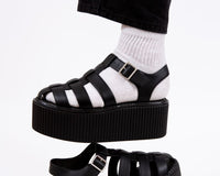 S3347 Black TUKskin Fisherman Strato Sandal