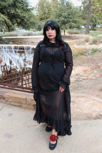 F3406L Black TUKskin Flower Lace Viva Low Mary Jane