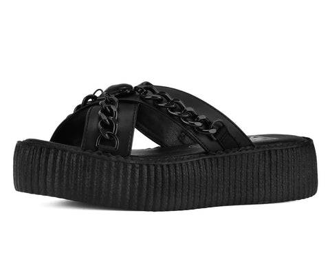 Black TUKskin Heart Chain Viva Mondo Sandal - T.U.K.V3460L-05