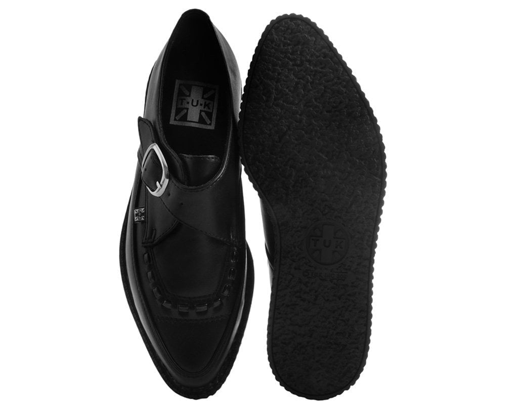Black TUKskin™ Pointed Buckle Creeper - T.U.K.A9324-03