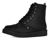 Black TUKskin™ Pointed Lace Up Boot - T.U.K.A9636-03