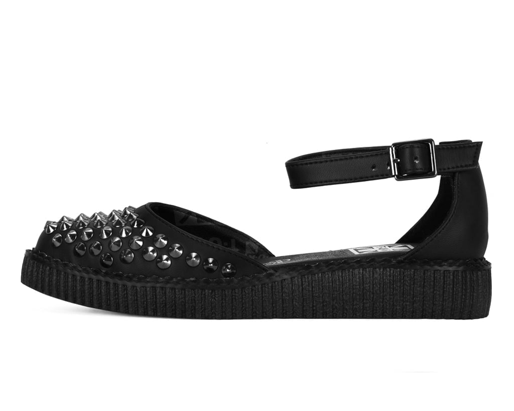 A9575L Black TUKskin™ Pointed Studded Sandal
