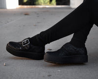 Black TUKskin Quilted Buckle Viva Mondo Creeper - T.U.K.V3301-03