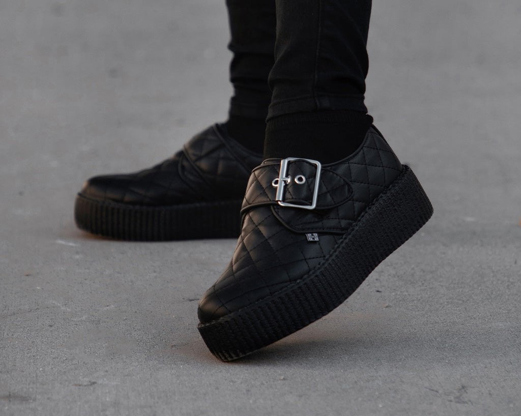 Black TUKskin Quilted Buckle Viva Mondo Creeper - T.U.K.V3301-03