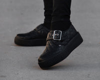 Black TUKskin Quilted Buckle Viva Mondo Creeper - T.U.K.V3301-03
