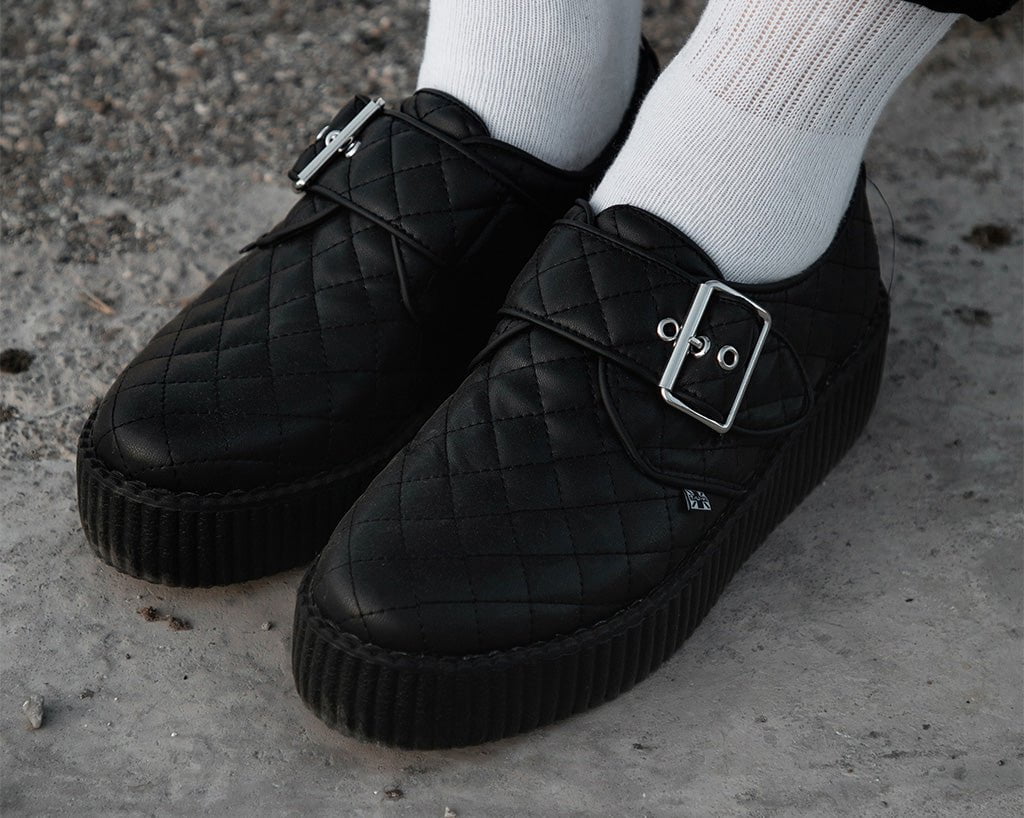 Black TUKskin Quilted Buckle Viva Mondo Creeper - T.U.K.V3301-03
